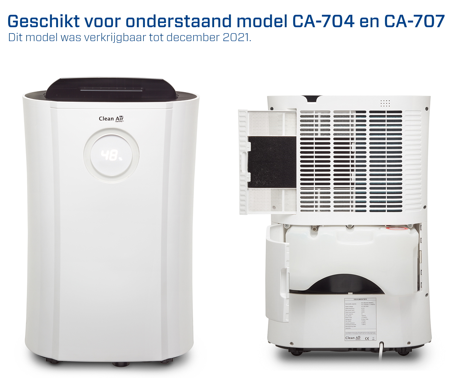 Luchtreiniger, Luchtontvochtiger, Luftreiniger, Luftentfeuchter, Purificateur, des humidificateur,Air Purifier, Dehumidifier, Clean Air Optima, CA-704 Smart